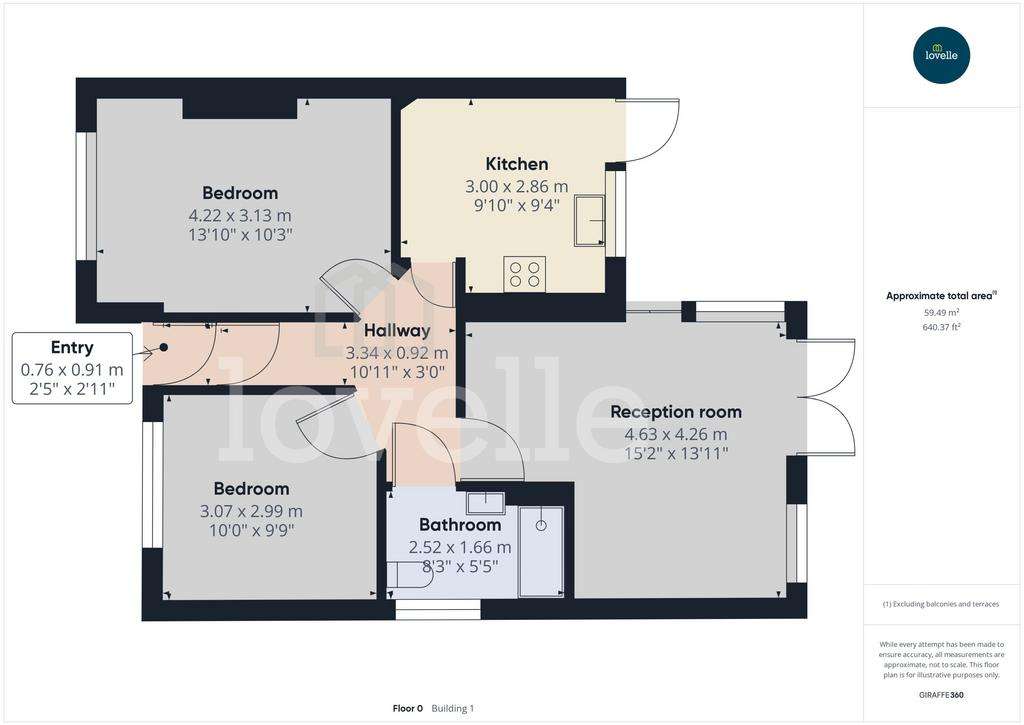 2 bedroom semi-detached bungalow for sale - floorplan