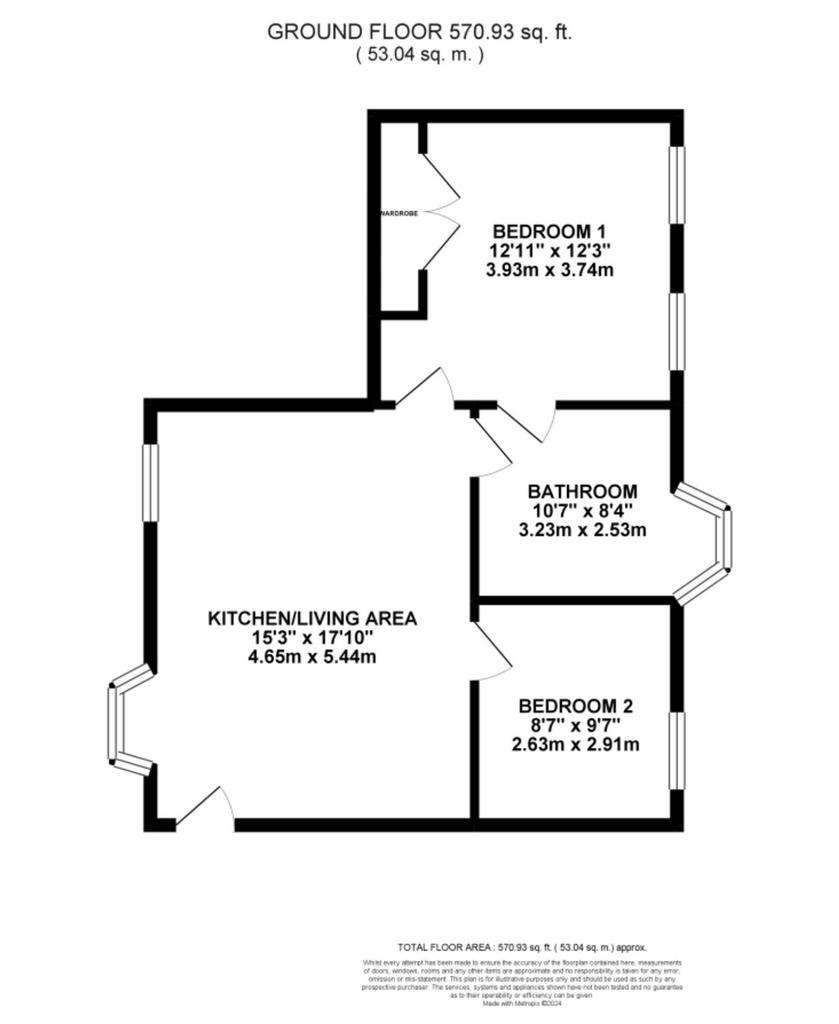 2 bedroom flat for sale - floorplan