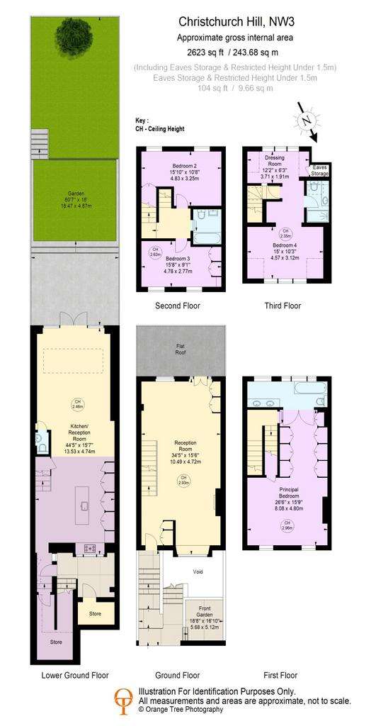 5 bedroom terraced house for sale - floorplan