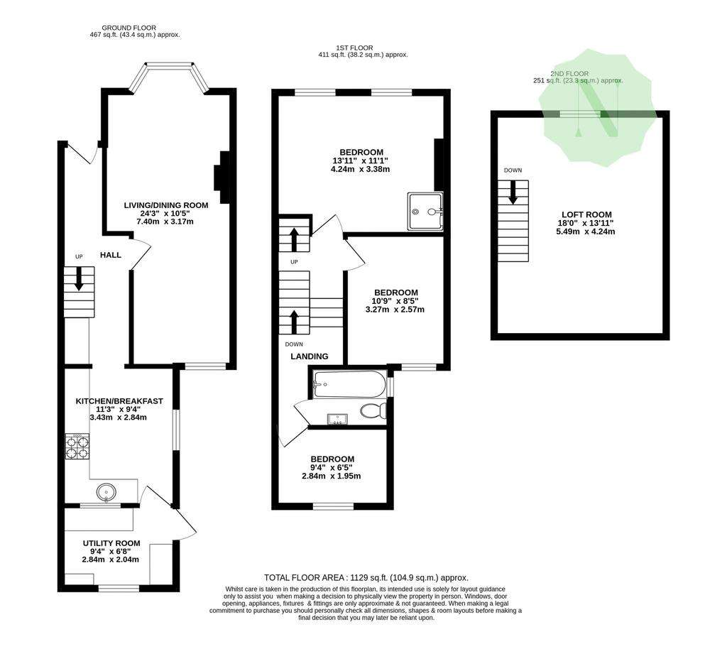 3 bedroom house for sale - floorplan