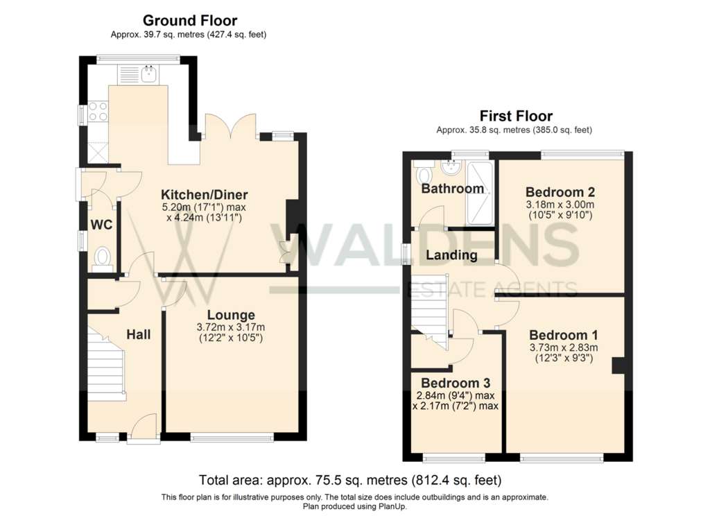 3 bedroom detached house for sale - floorplan