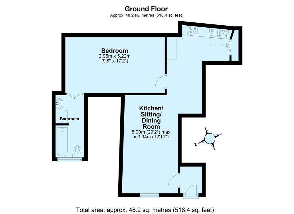 1 bedroom flat for sale - floorplan