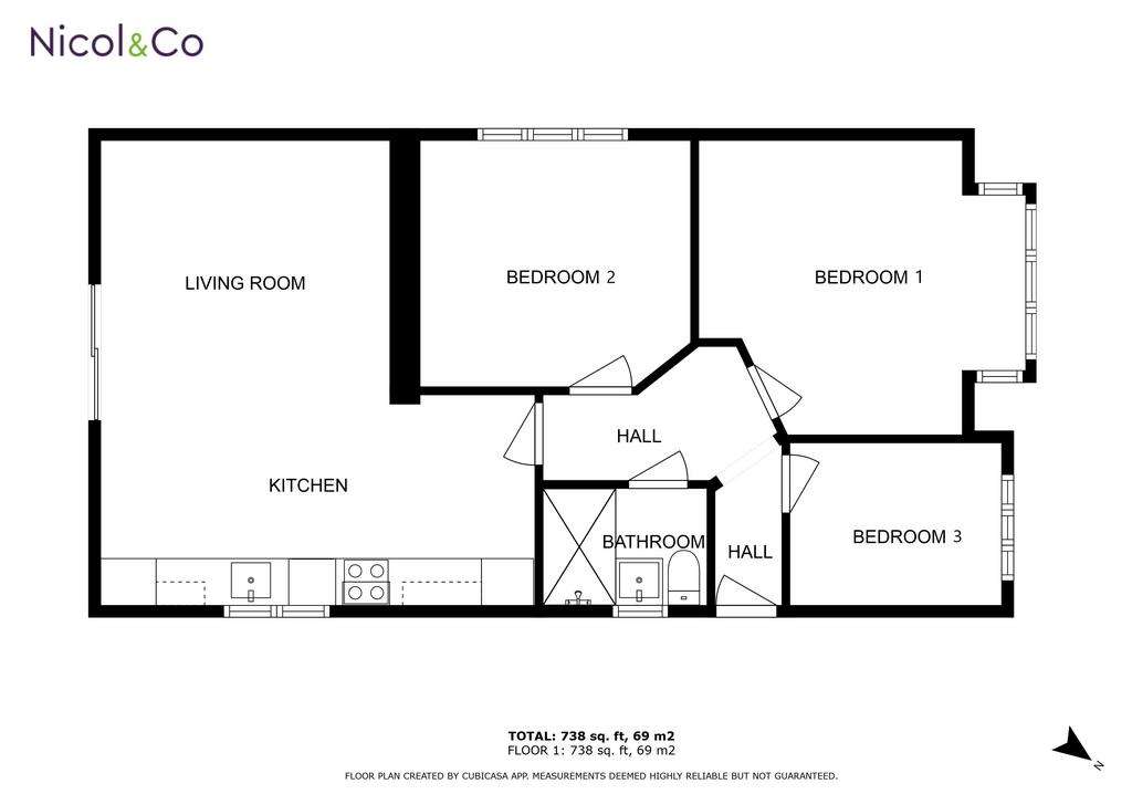 3 bedroom bungalow for sale - floorplan