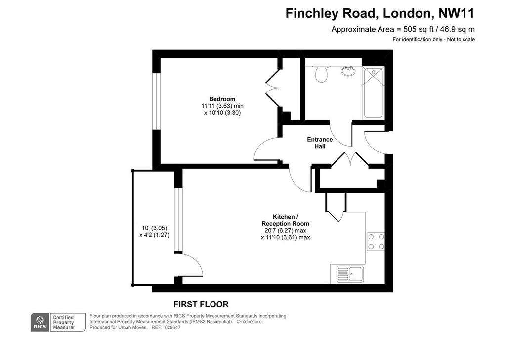 1 bedroom flat for sale - floorplan