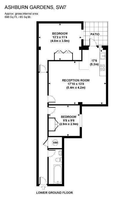 2 bedroom flat to rent - floorplan