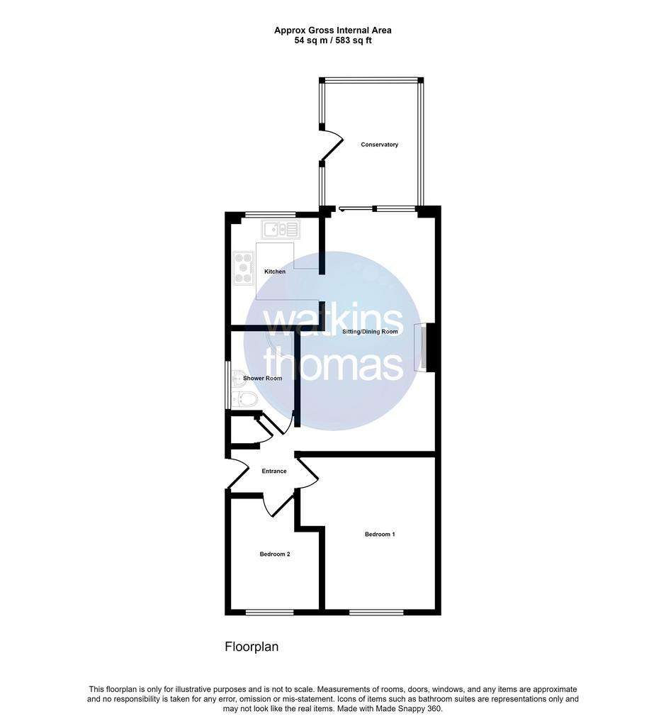 2 bedroom semi-detached bungalow for sale - floorplan