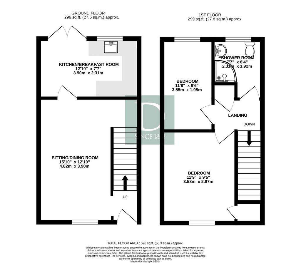 2 bedroom terraced house for sale - floorplan