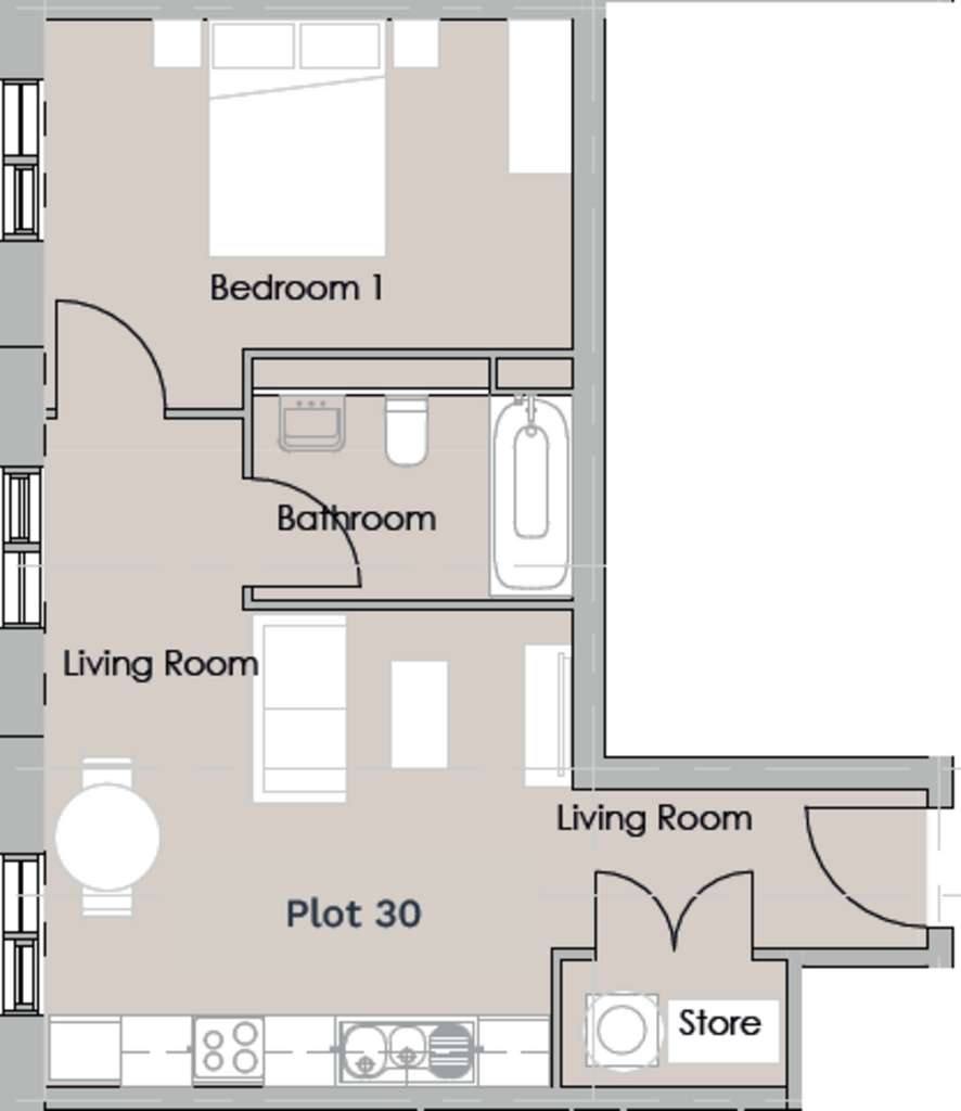 1 bedroom flat for sale - floorplan