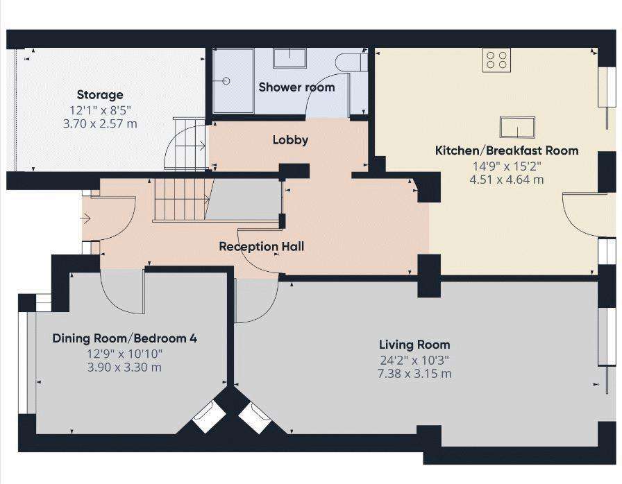 3 bedroom semi-detached house for sale - floorplan