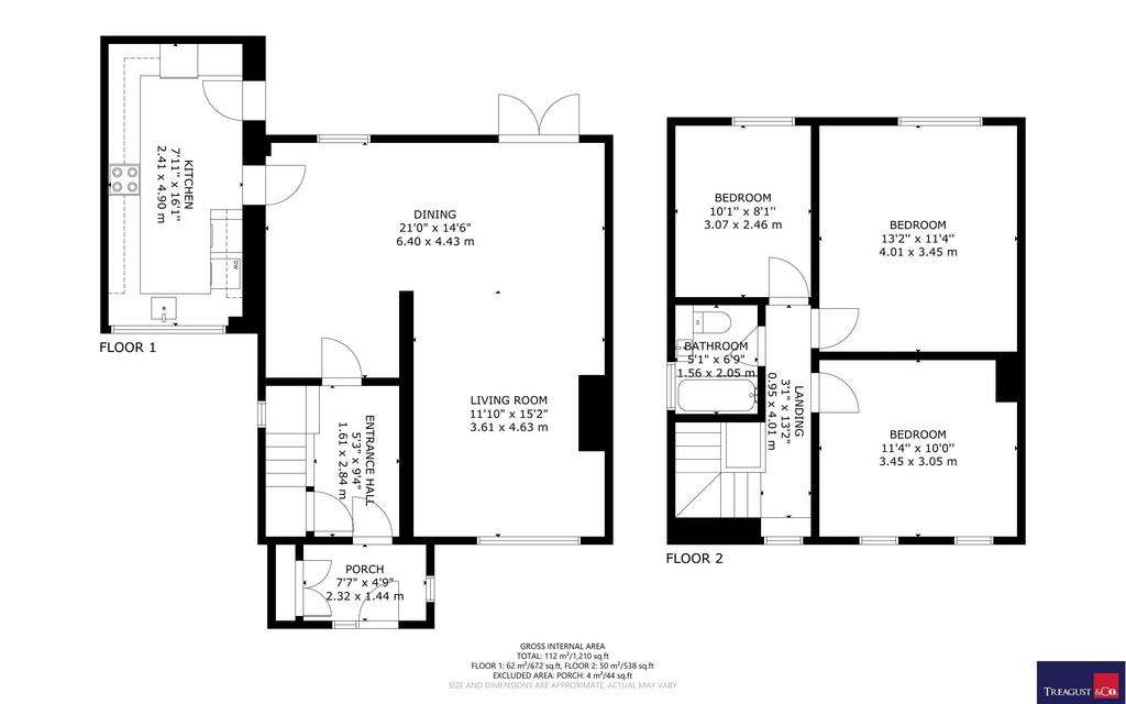 3 bedroom semi-detached house for sale - floorplan