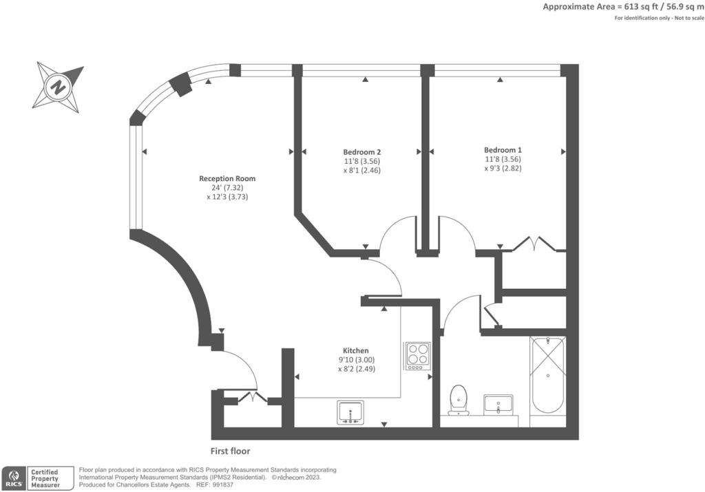 2 bedroom terraced house for sale - floorplan