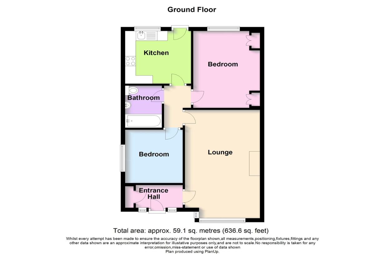 2 bedroom bungalow for sale - floorplan