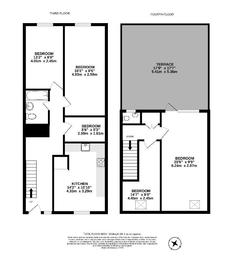 3 bedroom flat for sale - floorplan