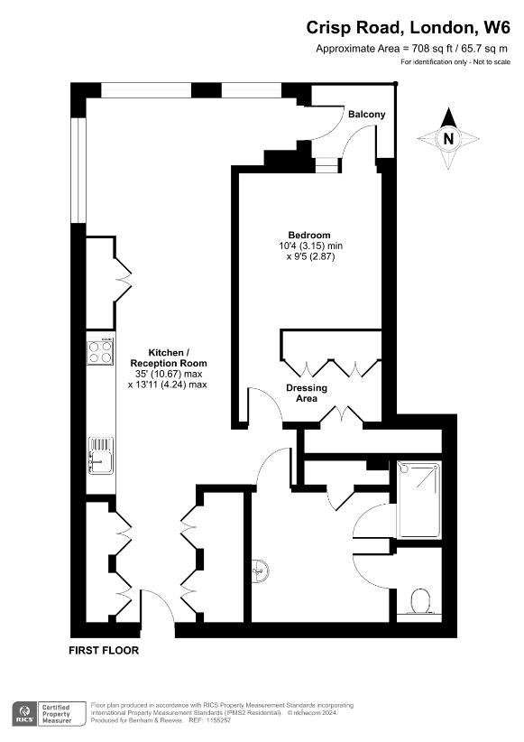 1 bedroom flat for sale - floorplan