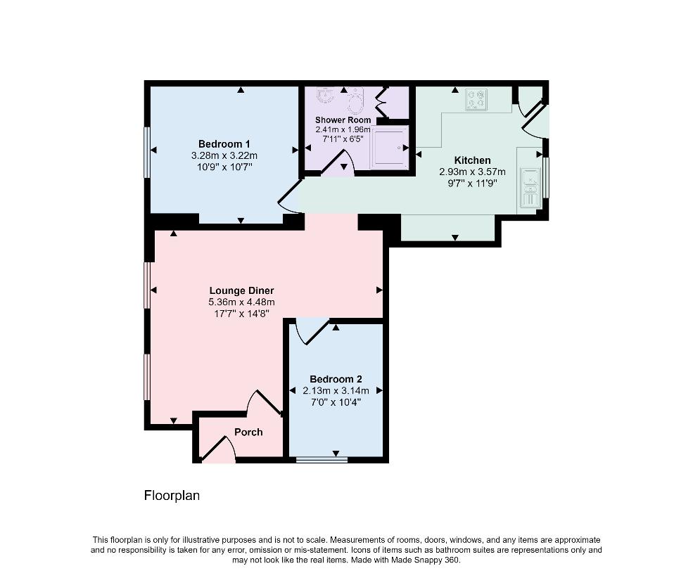 2 bedroom flat for sale - floorplan