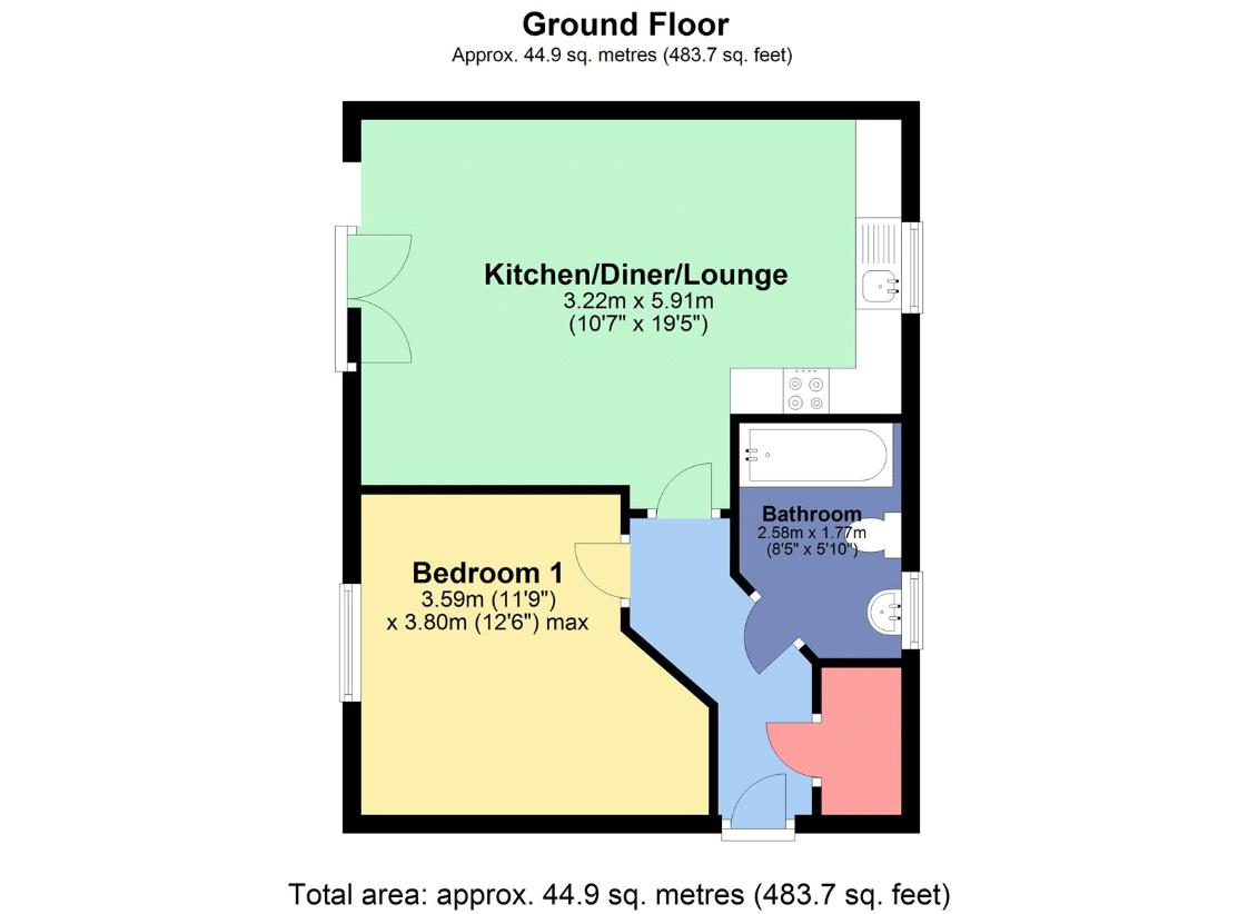 1 bedroom flat for sale - floorplan