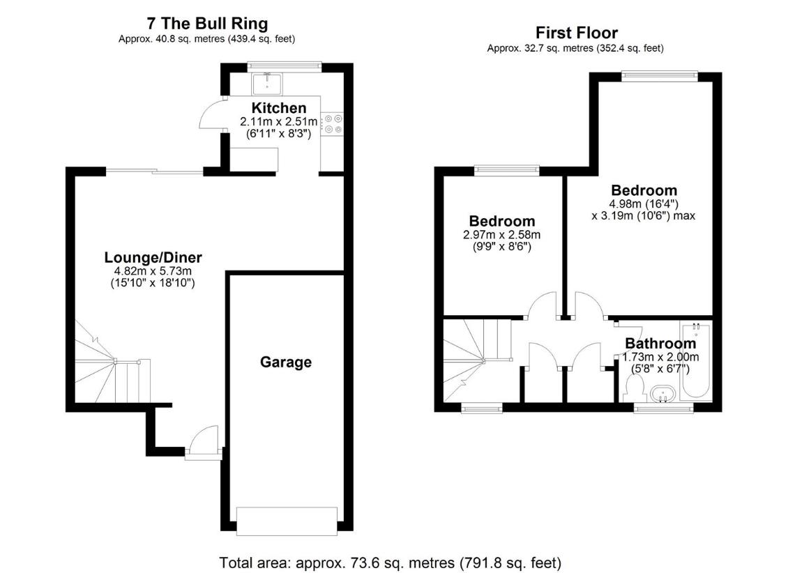 2 bedroom cottage for sale - floorplan