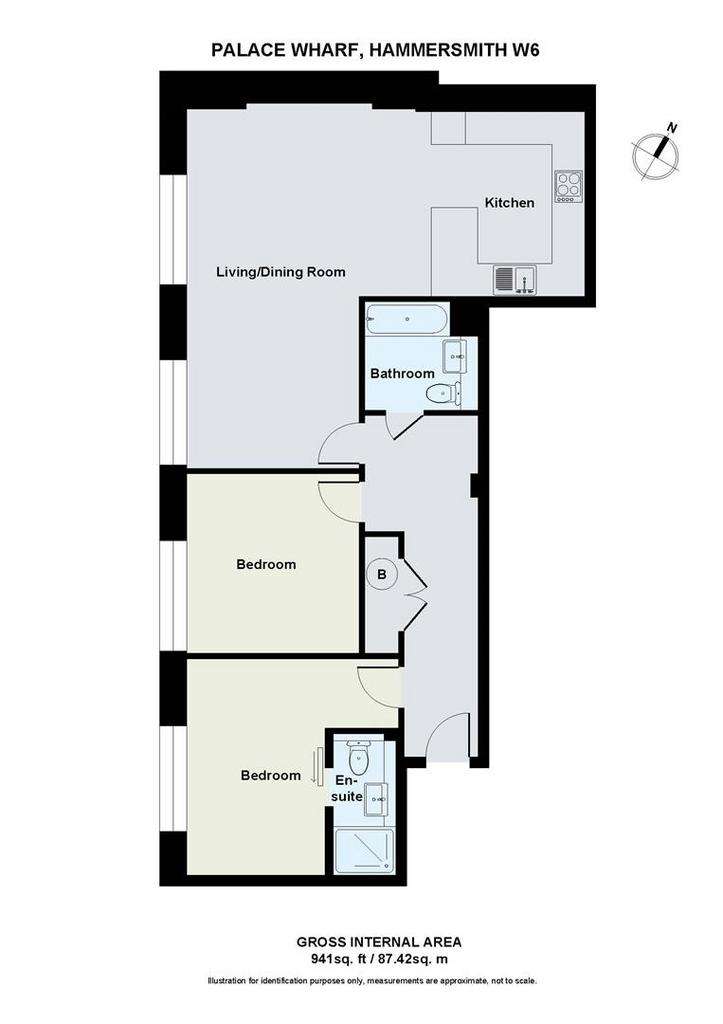 2 bedroom flat to rent - floorplan