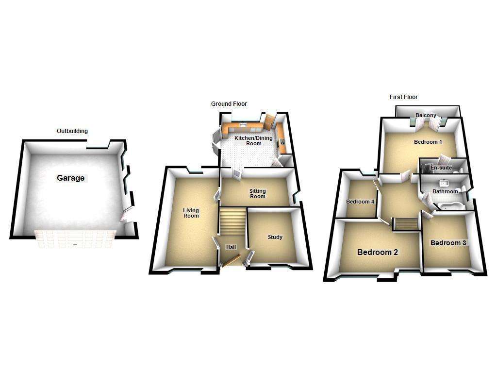 4 bedroom detached house for sale - floorplan