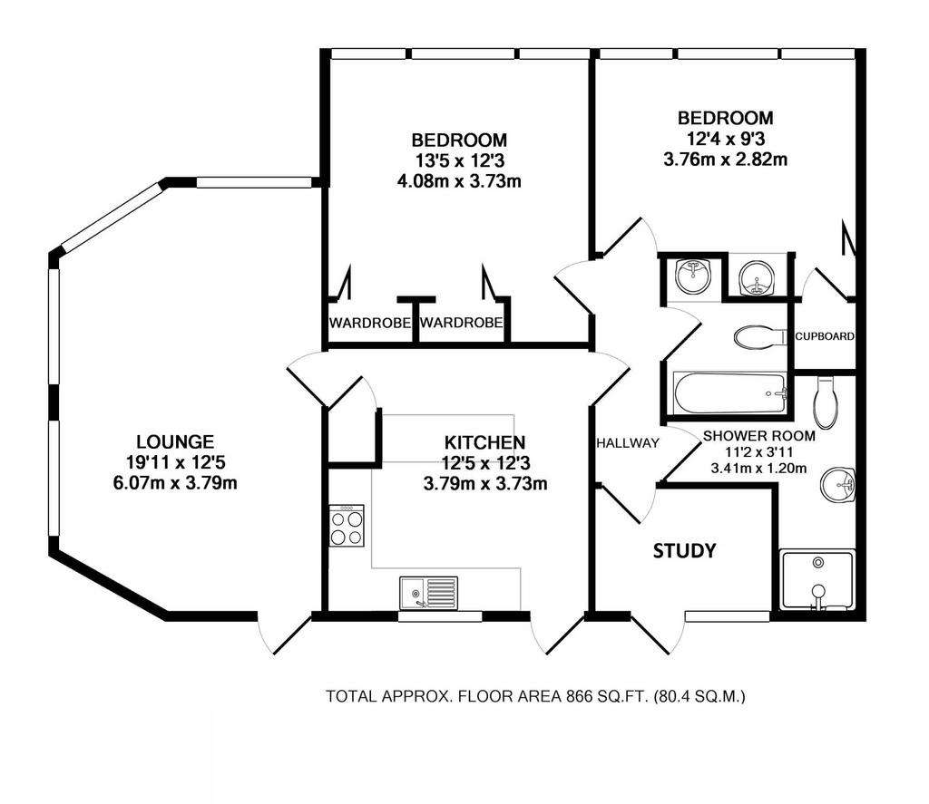 2 bedroom flat for sale - floorplan