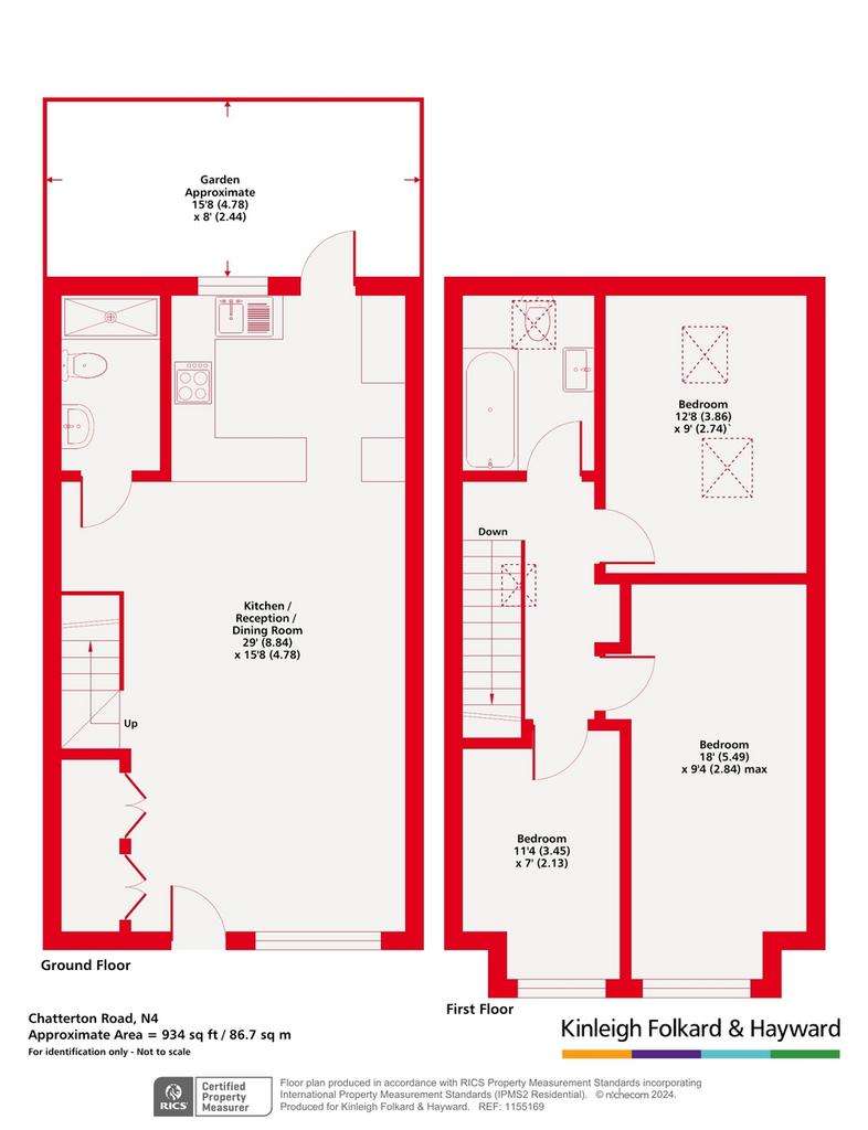 3 bedroom terraced house for sale - floorplan