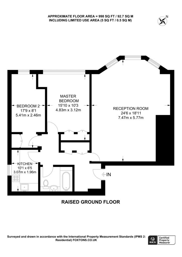 2 bedroom flat to rent - floorplan