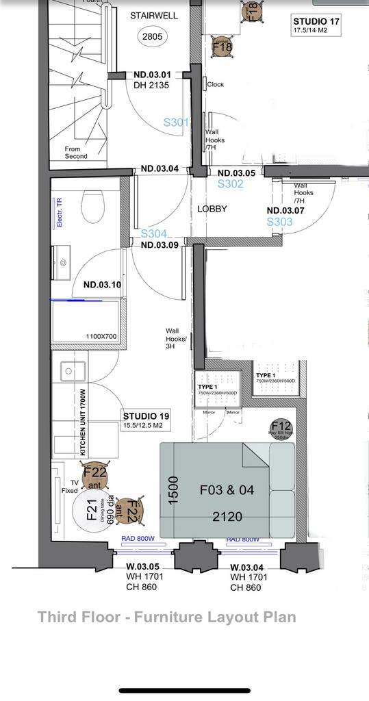 Studio flat to rent - floorplan