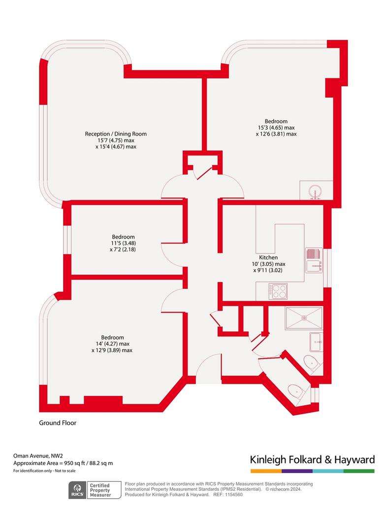 3 bedroom flat for sale - floorplan