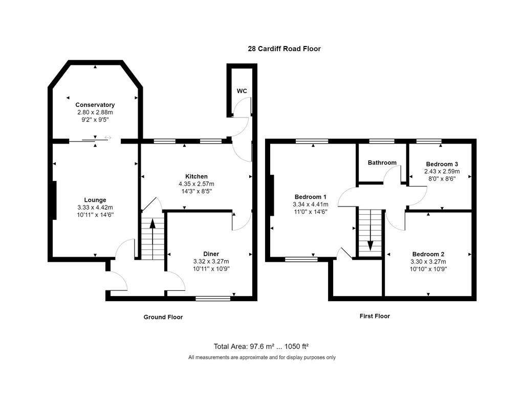 3 bedroom semi-detached house for sale - floorplan