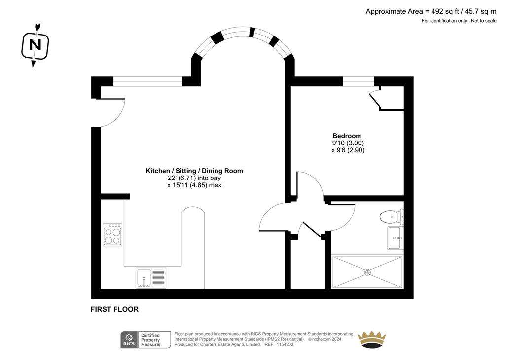 1 bedroom flat for sale - floorplan