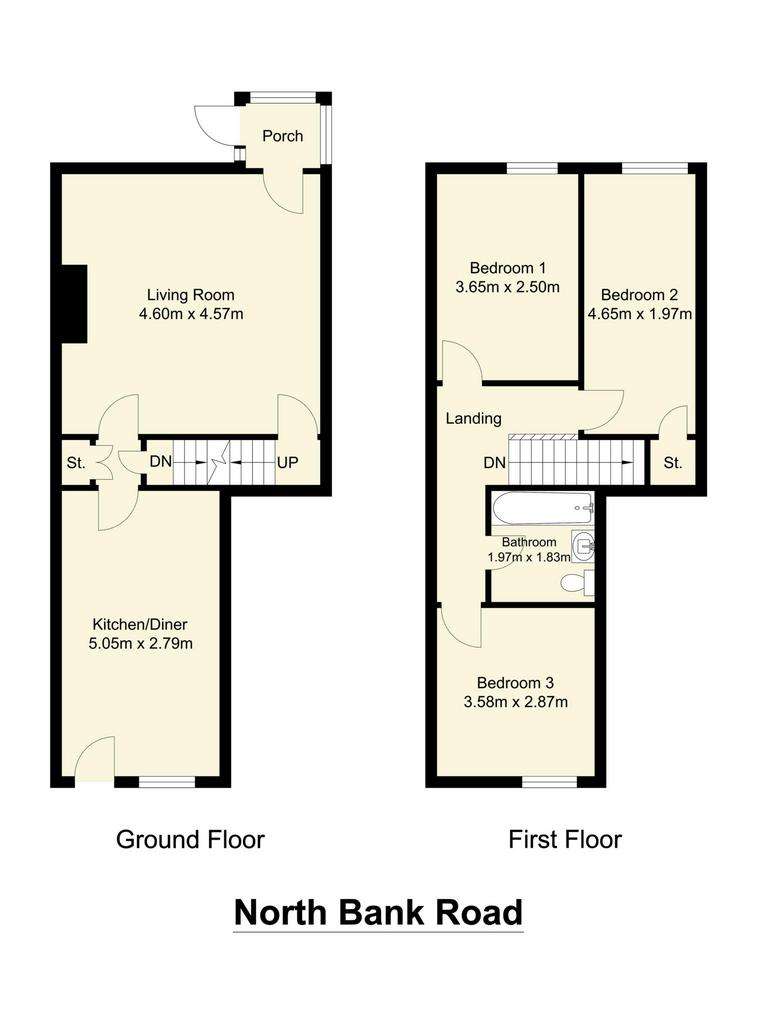 3 bedroom terraced house for sale - floorplan