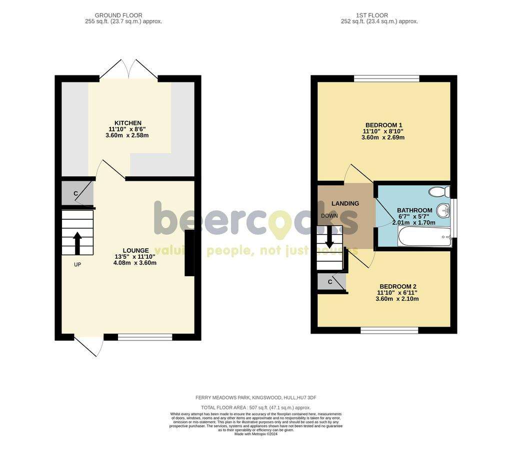 2 bedroom semi-detached house for sale - floorplan