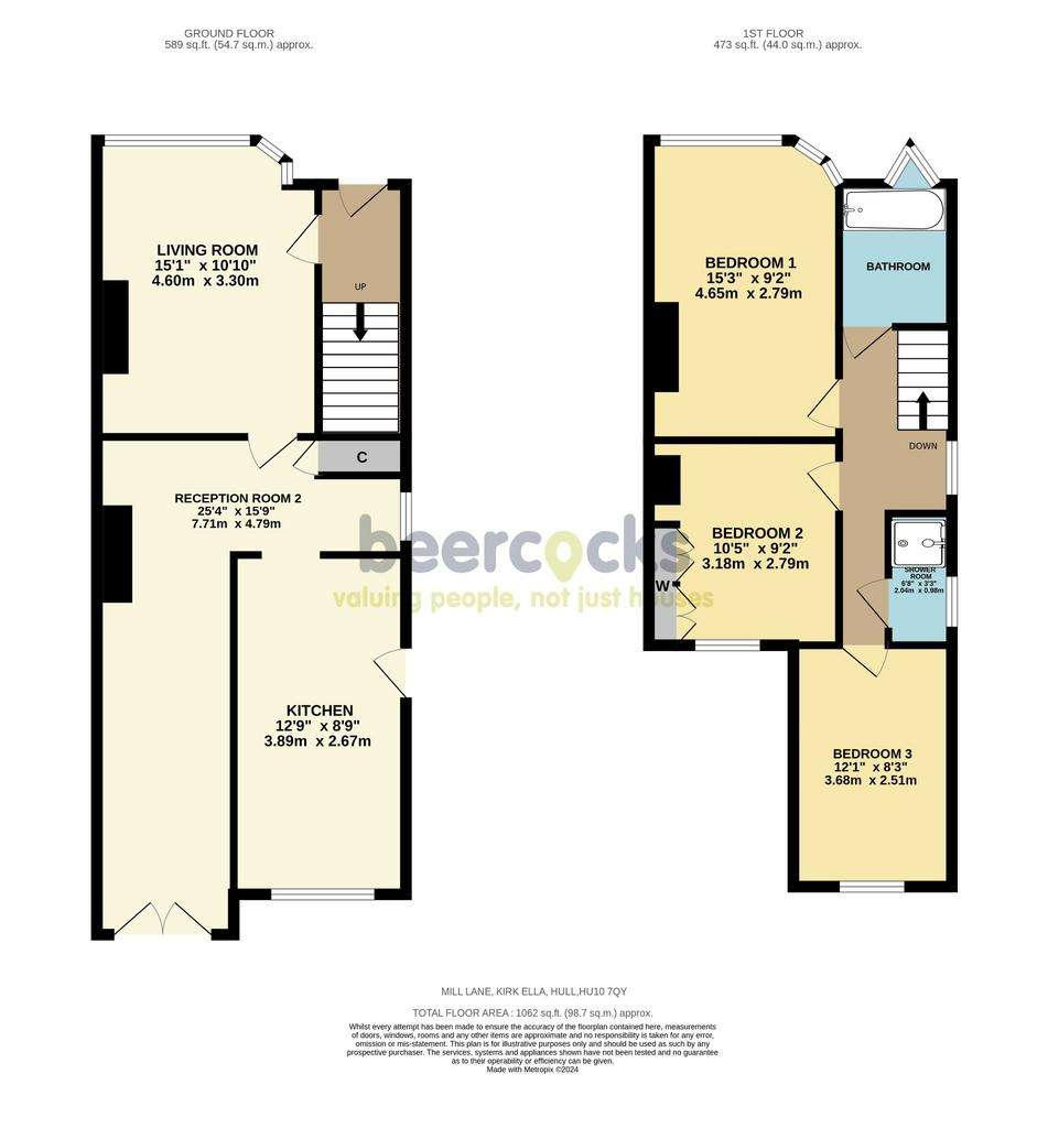 3 bedroom semi-detached house for sale - floorplan