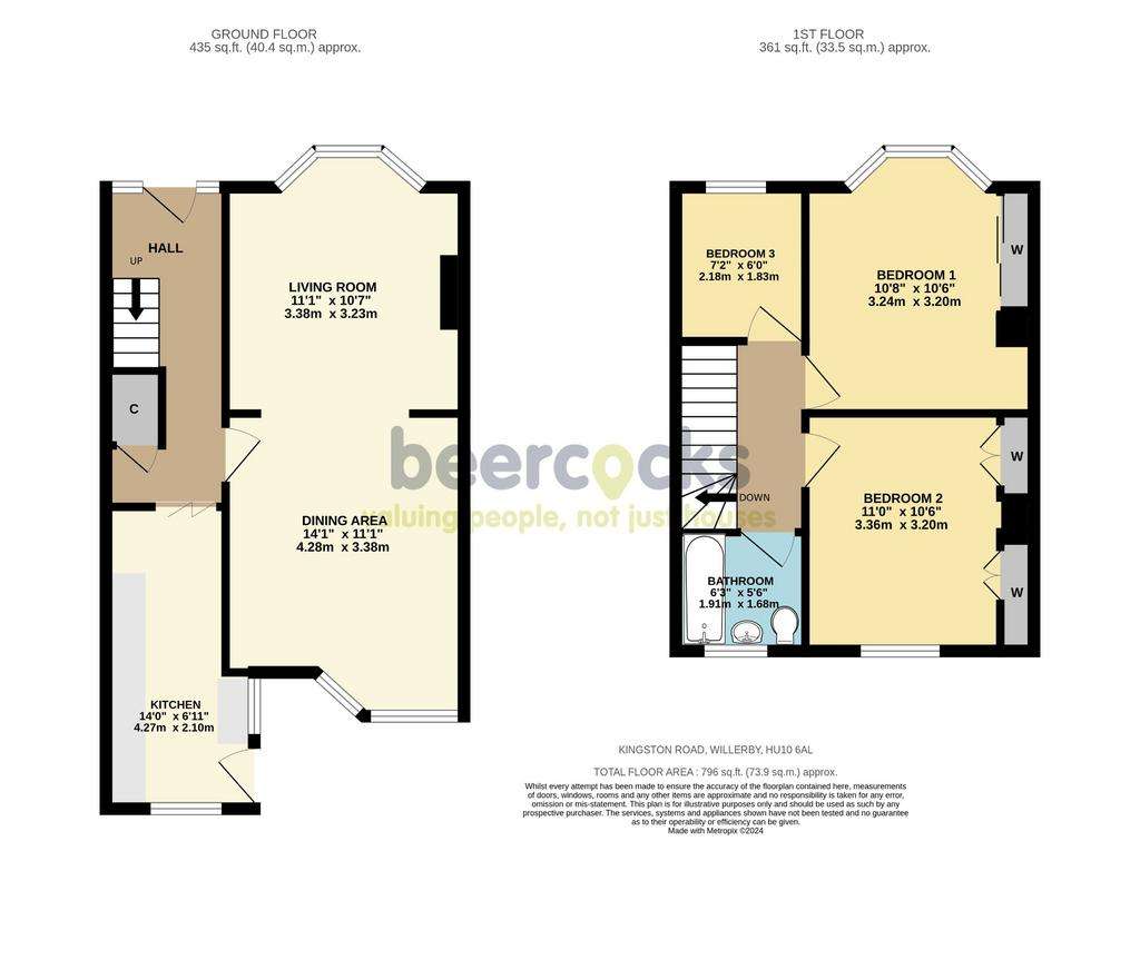 3 bedroom terraced house for sale - floorplan