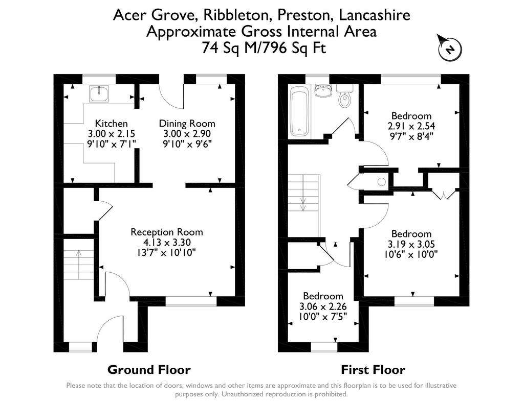 3 bedroom terraced house for sale - floorplan