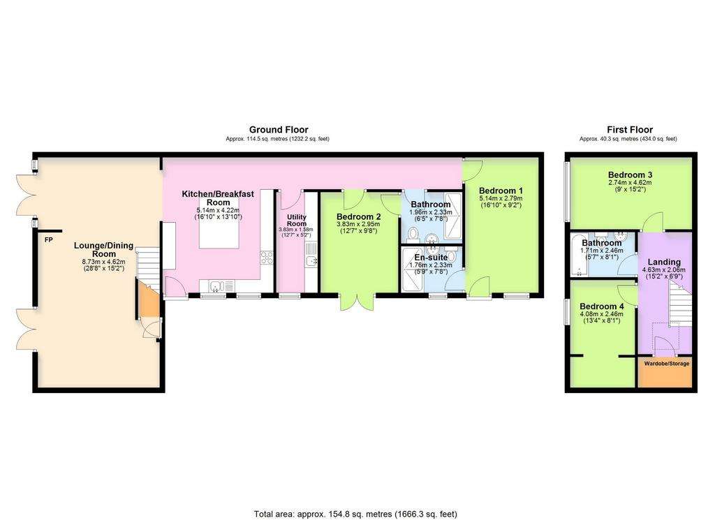 4 bedroom barn conversion for sale - floorplan