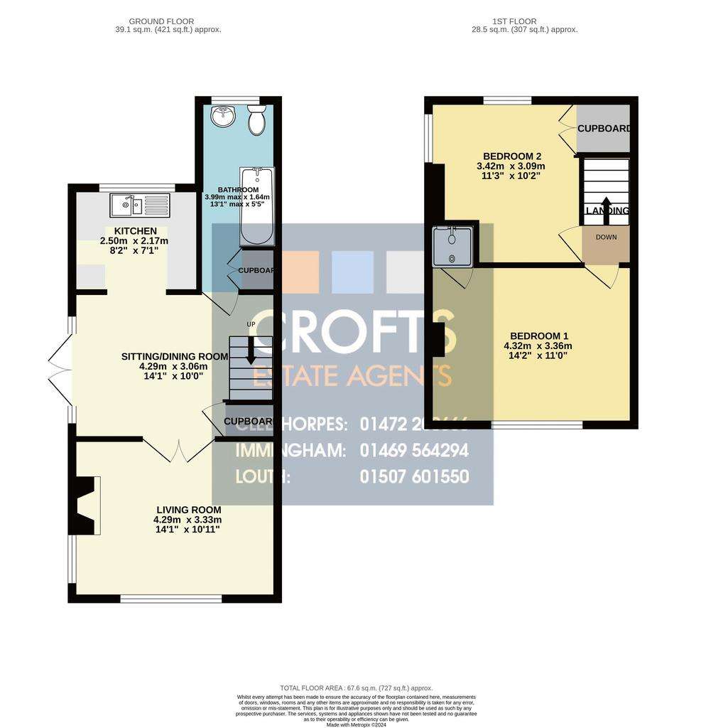 2 bedroom semi-detached house for sale - floorplan