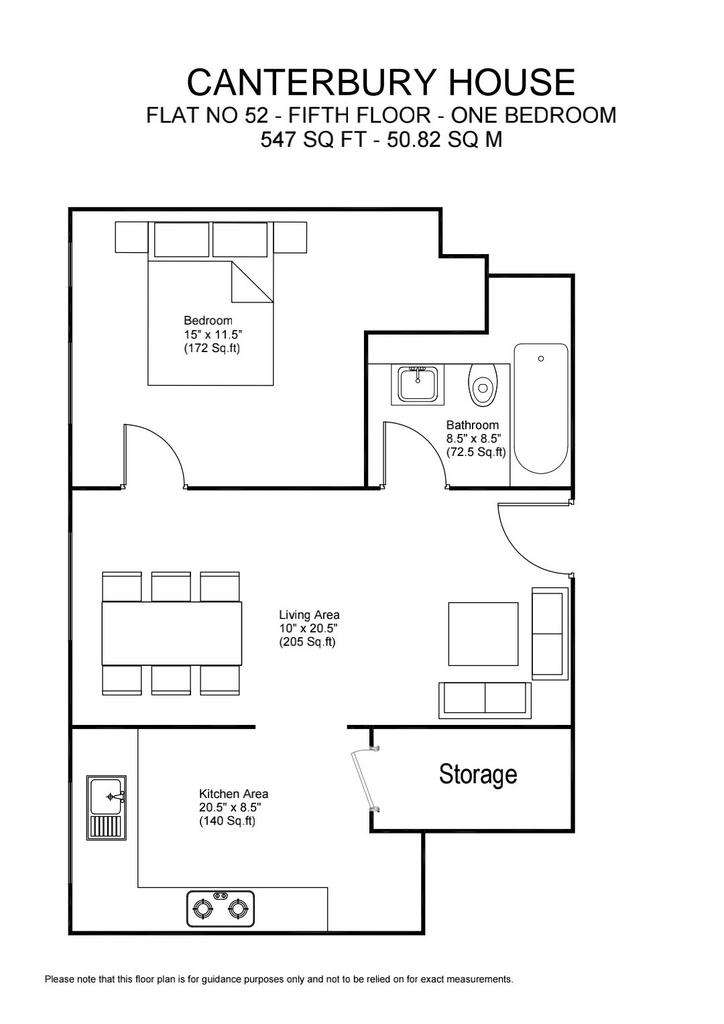 1 bedroom flat to rent - floorplan