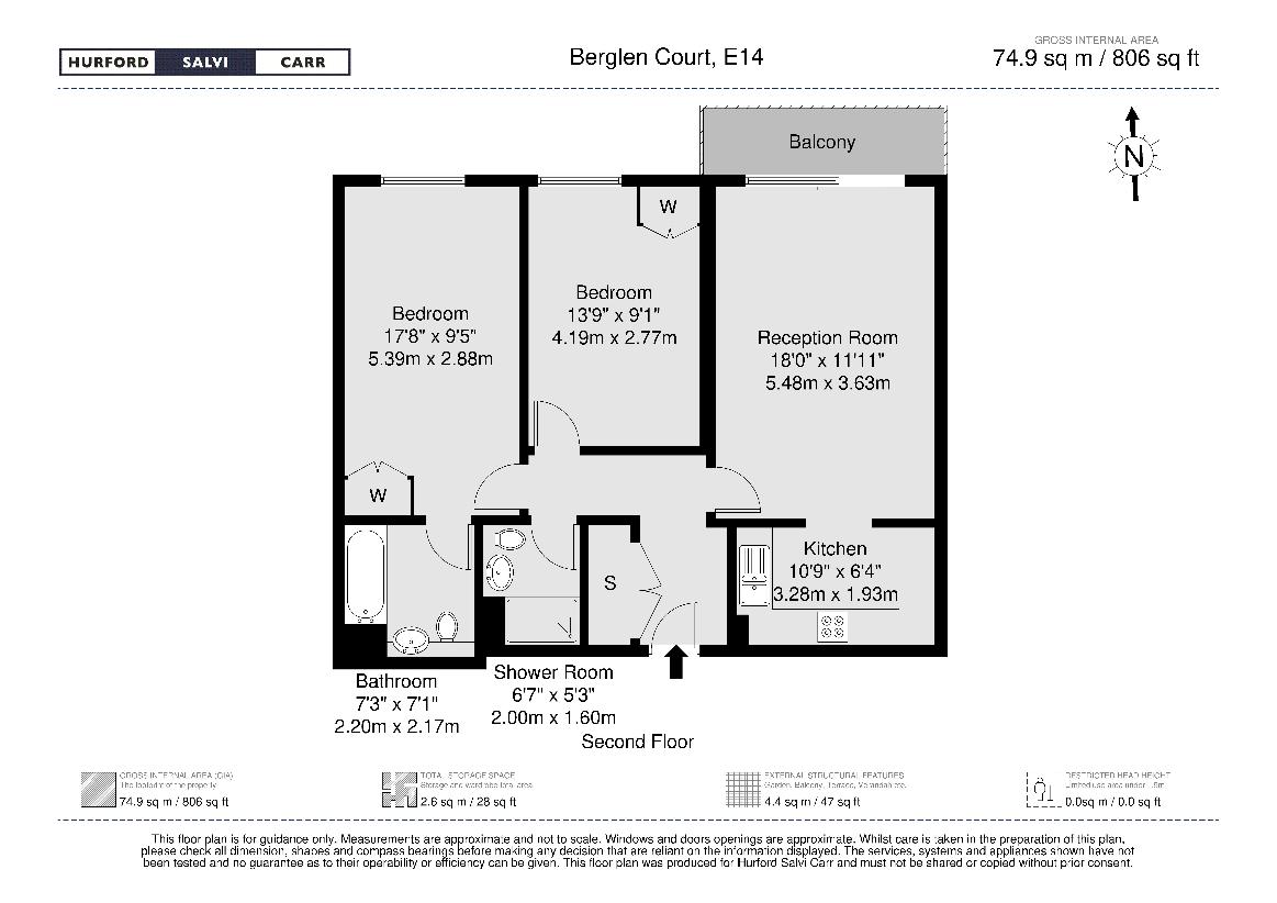 2 bedroom flat for sale - floorplan