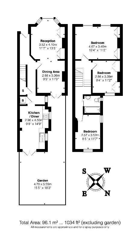 3 bedroom property for sale - floorplan