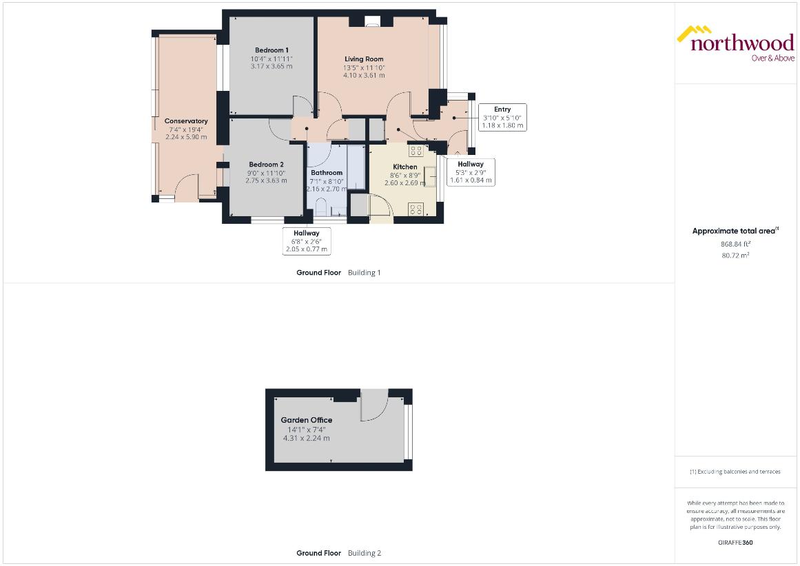 2 bedroom bungalow for sale - floorplan