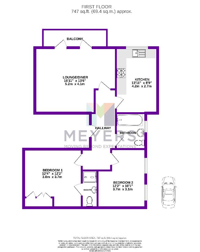 2 bedroom flat for sale - floorplan