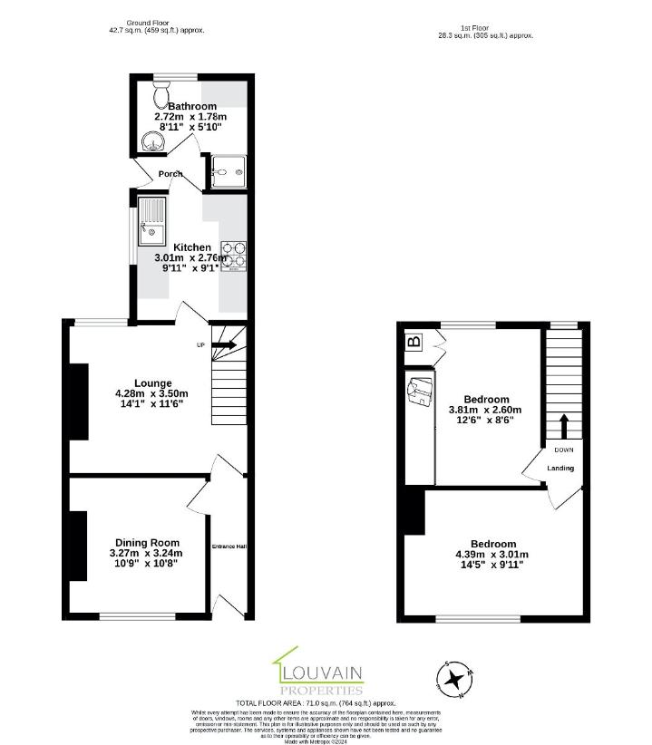 2 bedroom terraced house for sale - floorplan