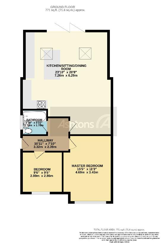 2 bedroom bungalow for sale - floorplan