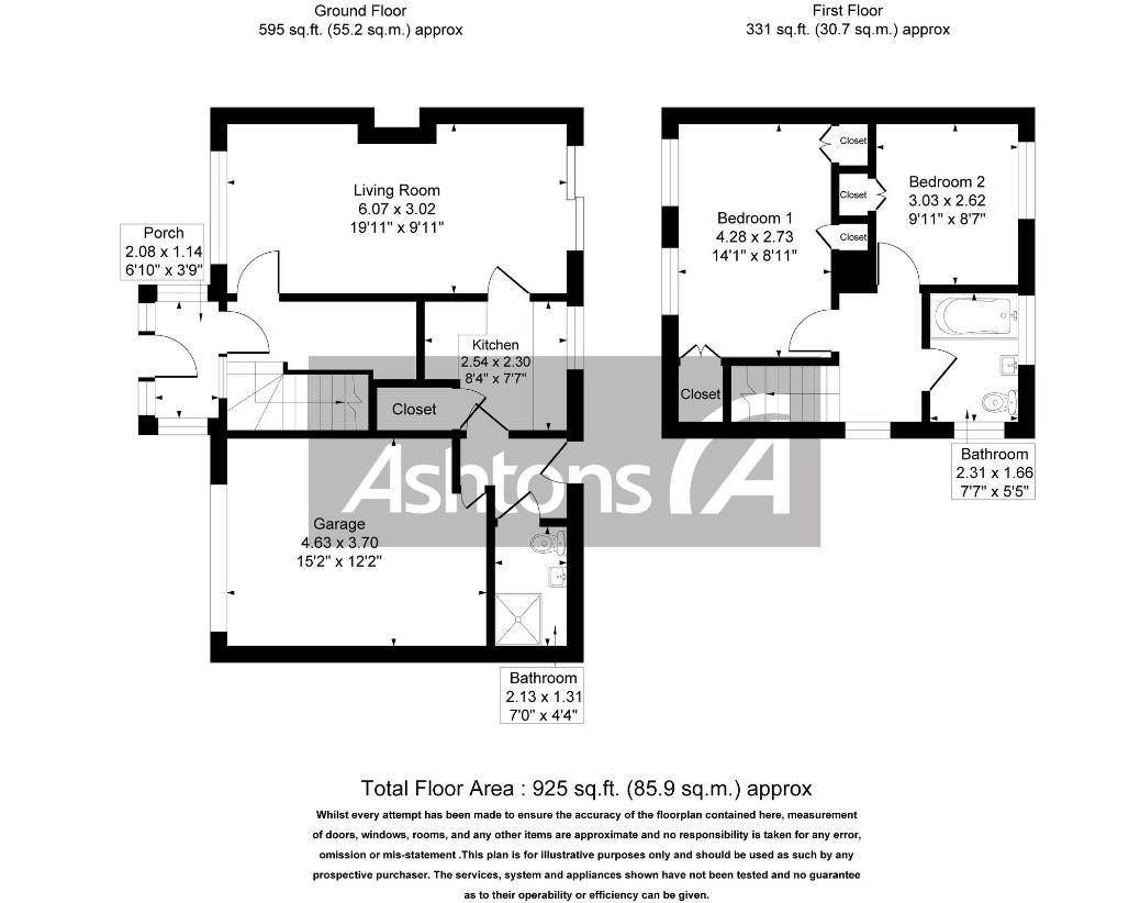 2 bedroom detached house for sale - floorplan