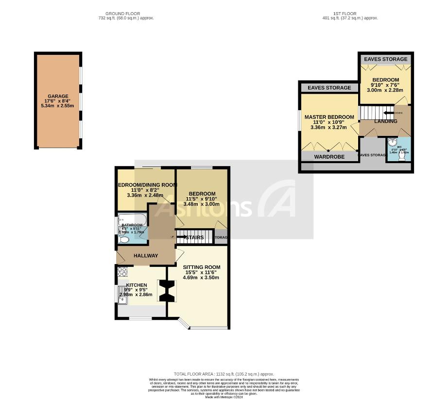 3 bedroom bungalow for sale - floorplan