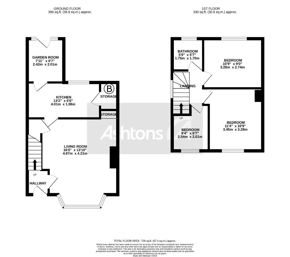 3 bedroom semi-detached house for sale - floorplan