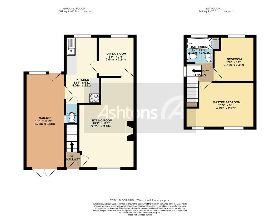 2 bedroom detached house for sale - floorplan