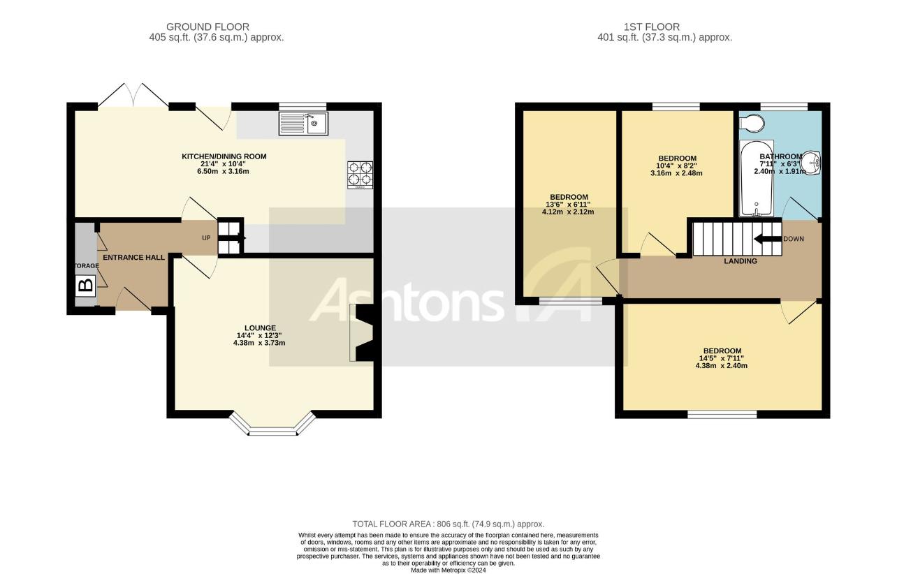 3 bedroom semi-detached house for sale - floorplan