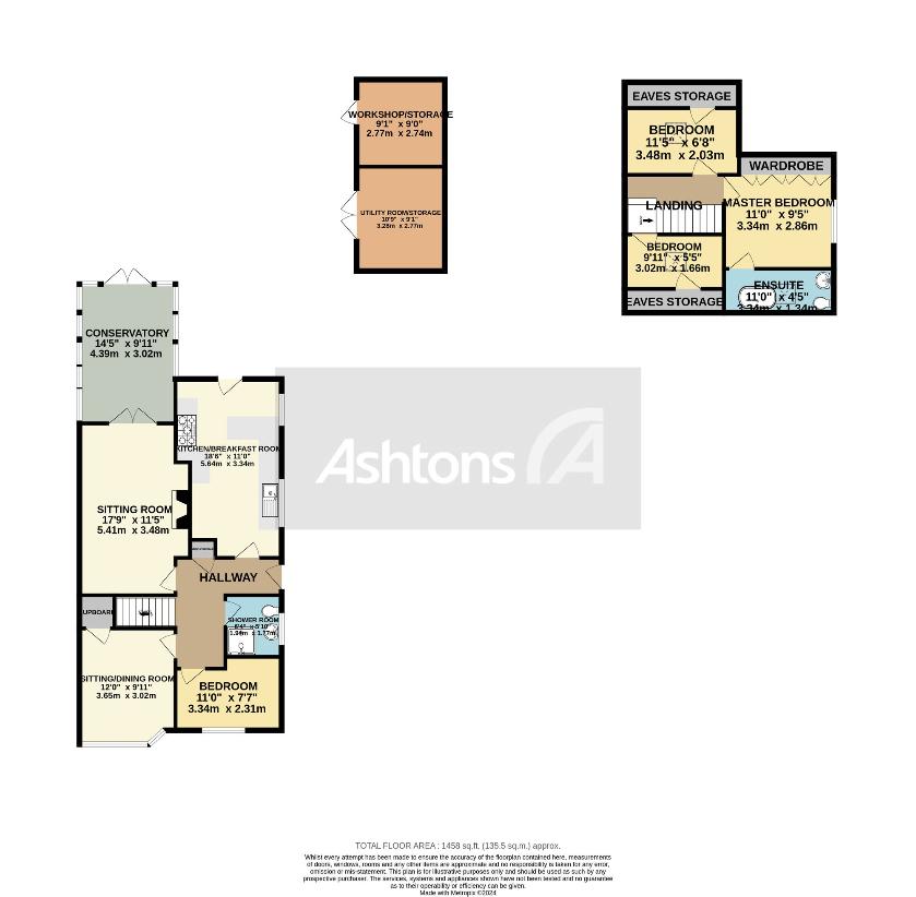 4 bedroom bungalow for sale - floorplan